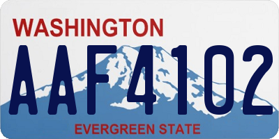 WA license plate AAF4102