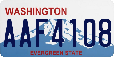 WA license plate AAF4108