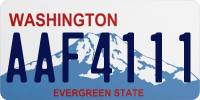 WA license plate AAF4111