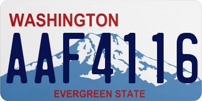 WA license plate AAF4116
