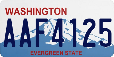 WA license plate AAF4125