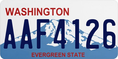 WA license plate AAF4126