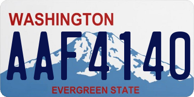 WA license plate AAF4140