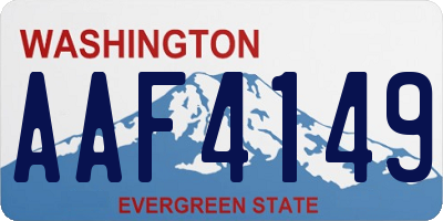 WA license plate AAF4149