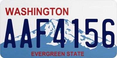 WA license plate AAF4156