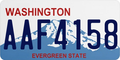 WA license plate AAF4158