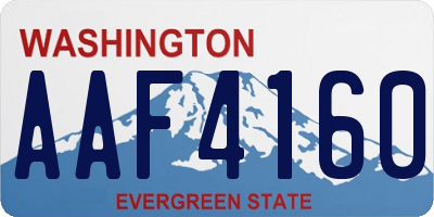 WA license plate AAF4160