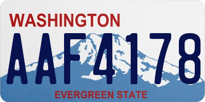 WA license plate AAF4178