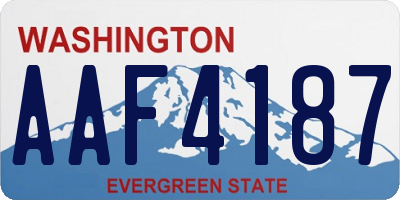 WA license plate AAF4187