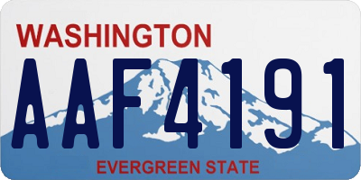 WA license plate AAF4191