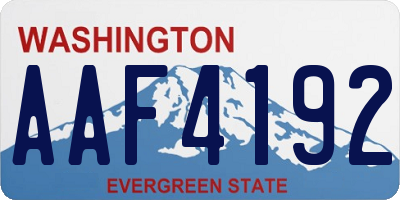 WA license plate AAF4192
