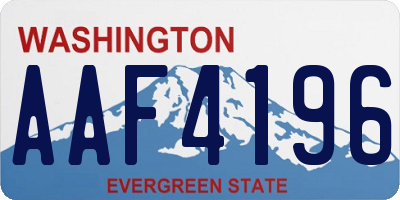 WA license plate AAF4196