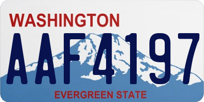 WA license plate AAF4197