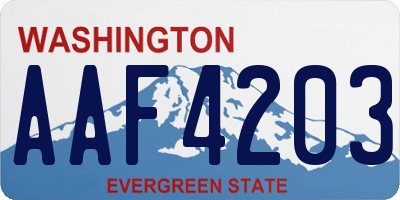 WA license plate AAF4203