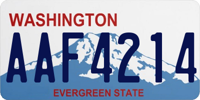 WA license plate AAF4214