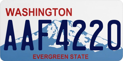 WA license plate AAF4220