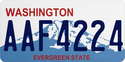 WA license plate AAF4224