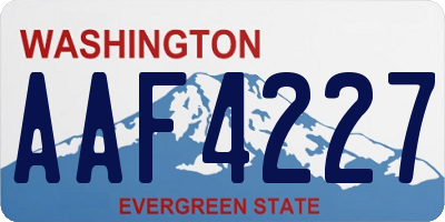 WA license plate AAF4227