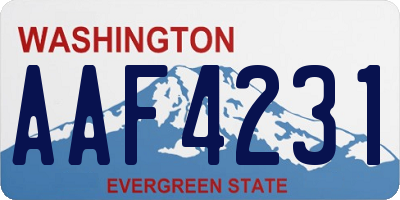WA license plate AAF4231