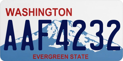 WA license plate AAF4232