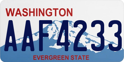 WA license plate AAF4233