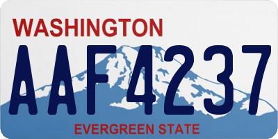 WA license plate AAF4237