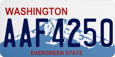 WA license plate AAF4250