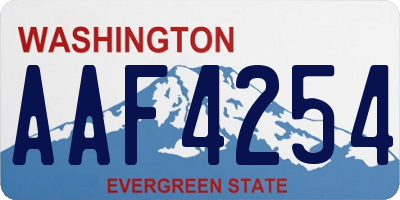 WA license plate AAF4254