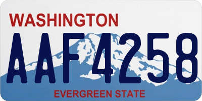 WA license plate AAF4258