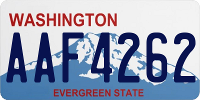 WA license plate AAF4262