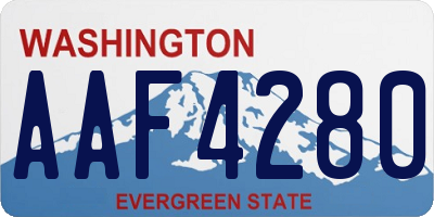 WA license plate AAF4280