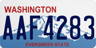WA license plate AAF4283