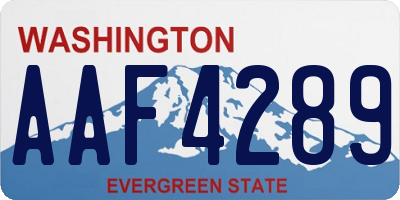 WA license plate AAF4289