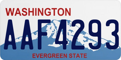 WA license plate AAF4293