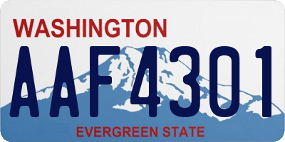 WA license plate AAF4301