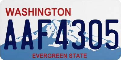 WA license plate AAF4305