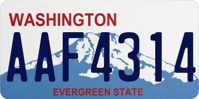 WA license plate AAF4314