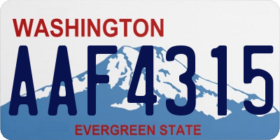WA license plate AAF4315