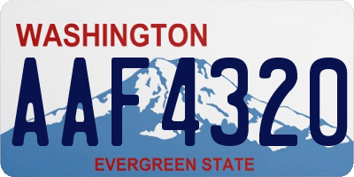 WA license plate AAF4320
