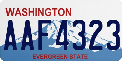 WA license plate AAF4323