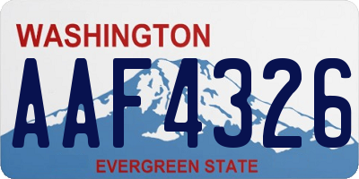 WA license plate AAF4326