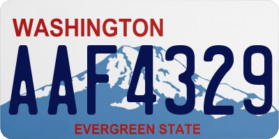 WA license plate AAF4329