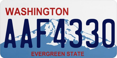 WA license plate AAF4330