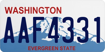 WA license plate AAF4331