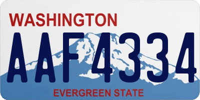 WA license plate AAF4334