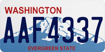 WA license plate AAF4337