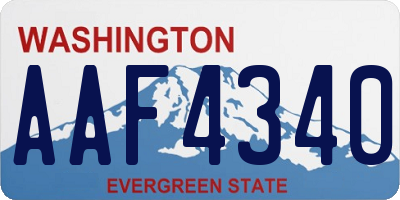 WA license plate AAF4340