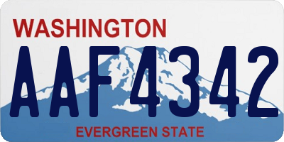 WA license plate AAF4342