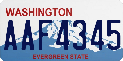 WA license plate AAF4345