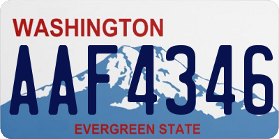 WA license plate AAF4346